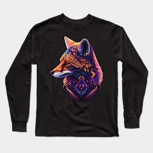 Foxy retrowave fox Long Sleeve T-Shirt